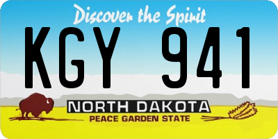 ND license plate KGY941