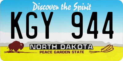ND license plate KGY944