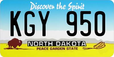ND license plate KGY950