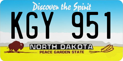 ND license plate KGY951