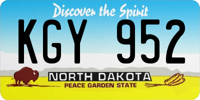 ND license plate KGY952