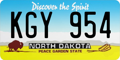 ND license plate KGY954