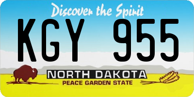 ND license plate KGY955