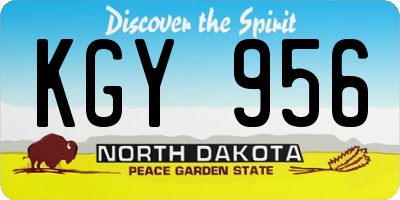 ND license plate KGY956