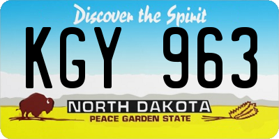 ND license plate KGY963