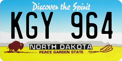 ND license plate KGY964