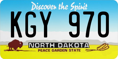 ND license plate KGY970