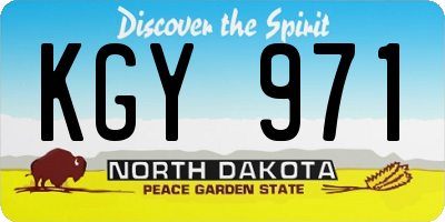 ND license plate KGY971