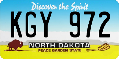 ND license plate KGY972