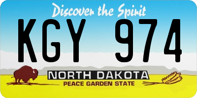 ND license plate KGY974