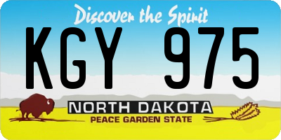 ND license plate KGY975