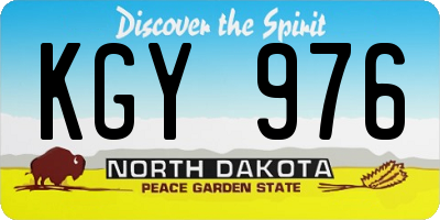 ND license plate KGY976