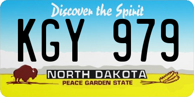 ND license plate KGY979