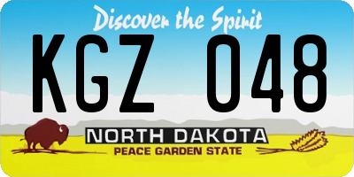 ND license plate KGZ048