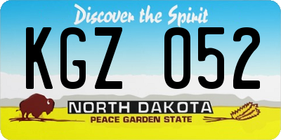 ND license plate KGZ052