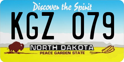 ND license plate KGZ079