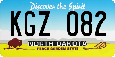 ND license plate KGZ082