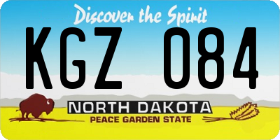 ND license plate KGZ084