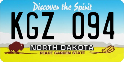 ND license plate KGZ094