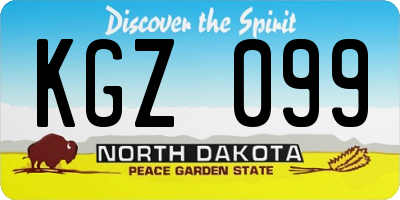 ND license plate KGZ099