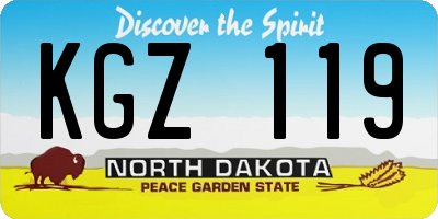 ND license plate KGZ119