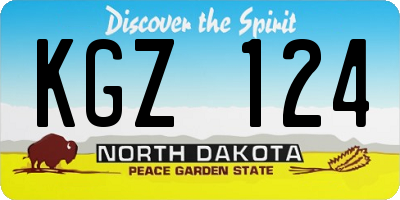 ND license plate KGZ124