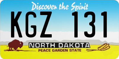 ND license plate KGZ131