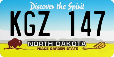 ND license plate KGZ147