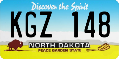 ND license plate KGZ148