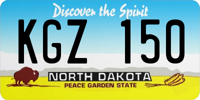 ND license plate KGZ150