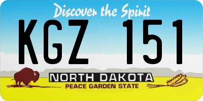 ND license plate KGZ151