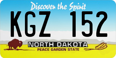 ND license plate KGZ152