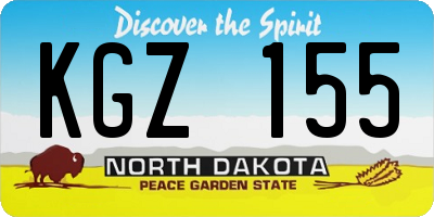 ND license plate KGZ155