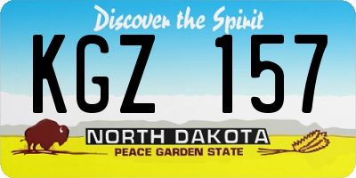 ND license plate KGZ157
