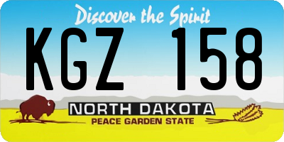 ND license plate KGZ158