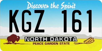 ND license plate KGZ161