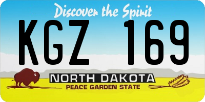 ND license plate KGZ169