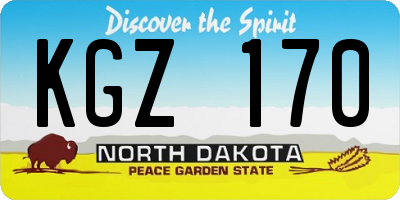 ND license plate KGZ170