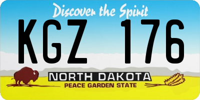 ND license plate KGZ176