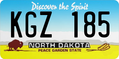 ND license plate KGZ185