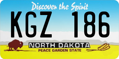 ND license plate KGZ186