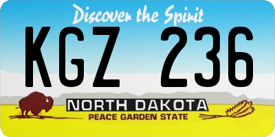 ND license plate KGZ236