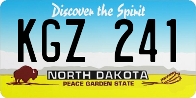 ND license plate KGZ241