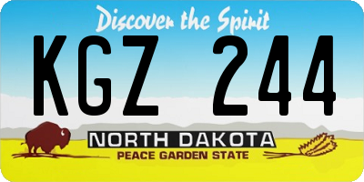 ND license plate KGZ244