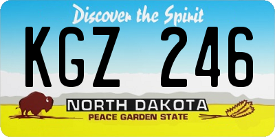 ND license plate KGZ246