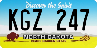 ND license plate KGZ247