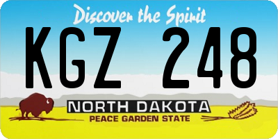 ND license plate KGZ248
