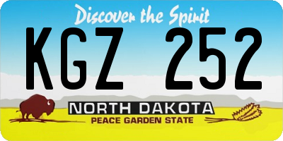 ND license plate KGZ252