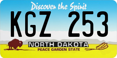 ND license plate KGZ253