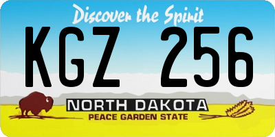 ND license plate KGZ256